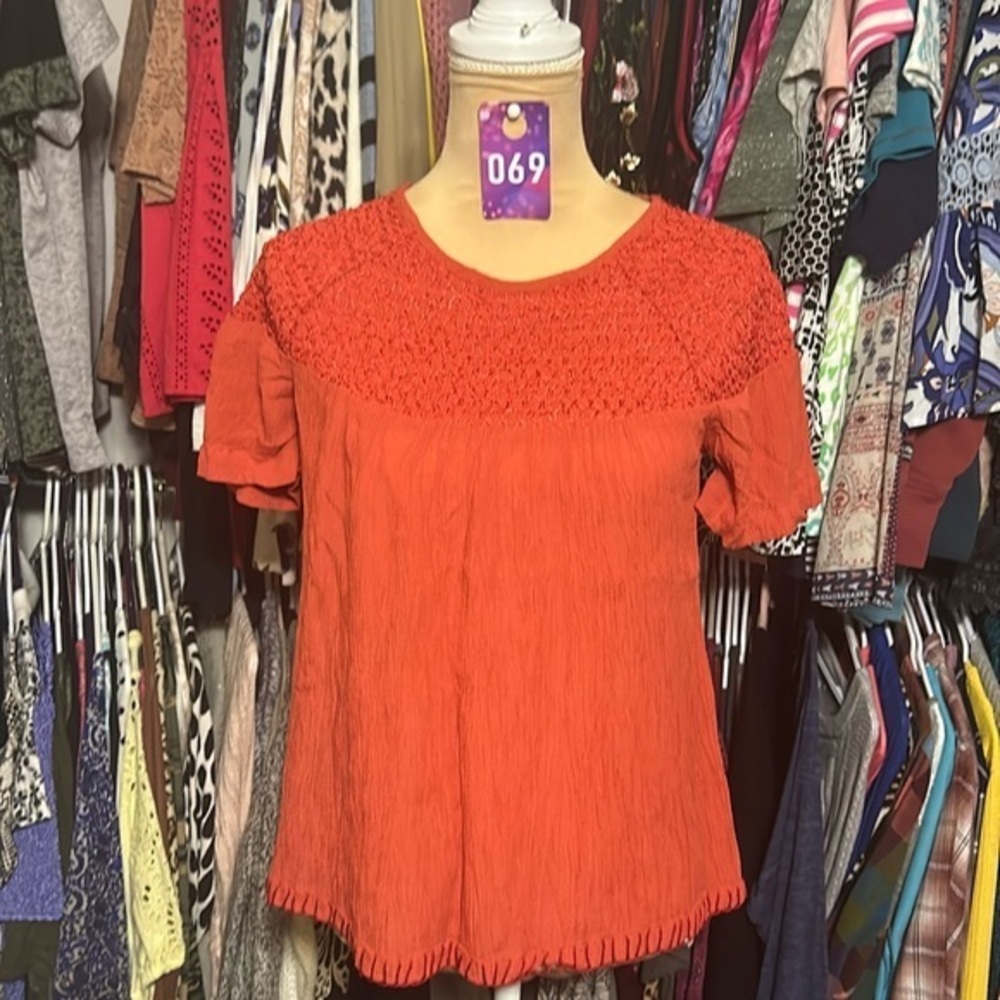 Sundance Smocked Guaze Short Sleeve Top